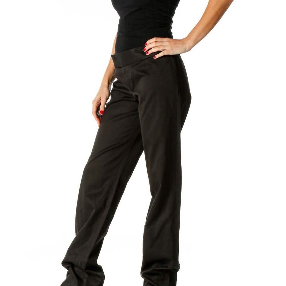 Chaiken Black Solid Semiformal Trousers - Picture 2 of 3
